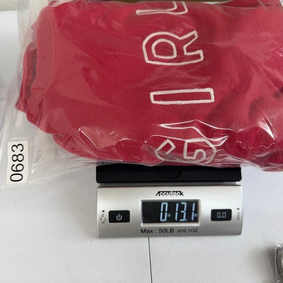 Lucky Brand red embroidered GIRL casual crewneck 100% cotton sweatshirt casual L - Picture 8 of 8